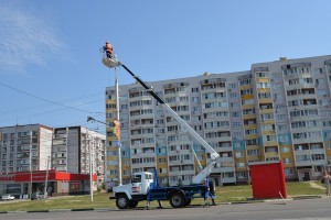 замена светильника_уличное освещение_работы ростелеком
