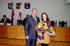 Глава БМР Александр Алексеев и Марина Плужникова